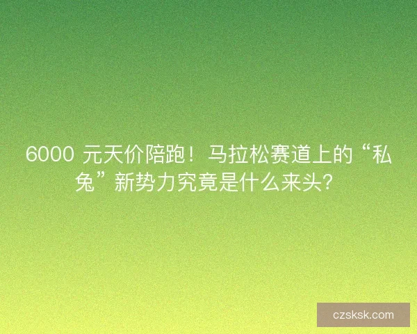 6000 元天价陪跑！马拉松赛道上的 “私兔” 新势力究竟是什么来头？